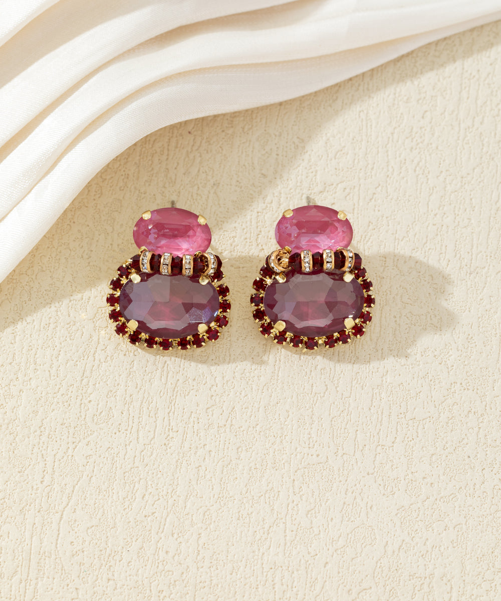 Boucles d’oreilles pendantes à cristaux colorés – 27AHBOL018