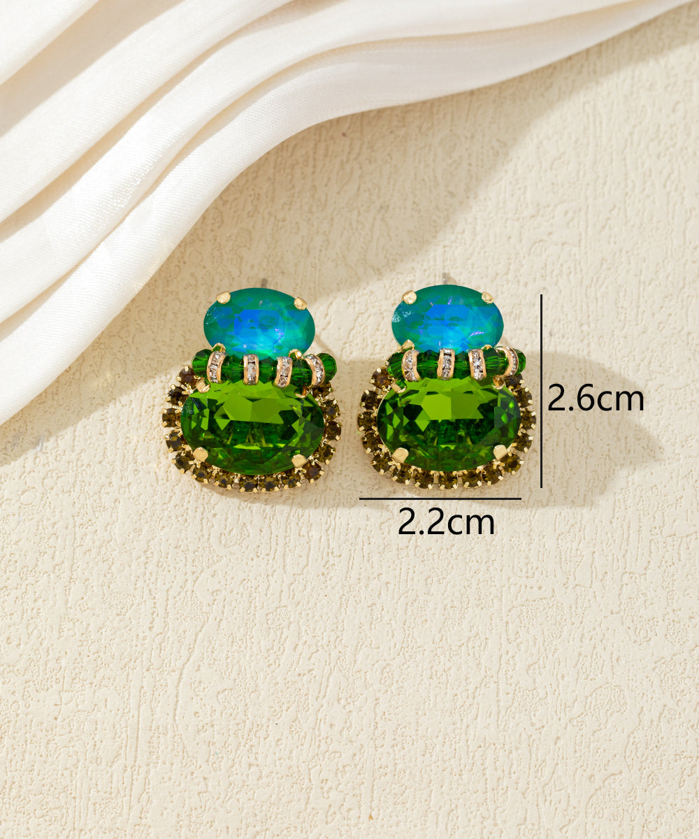 Boucles d’oreilles pendantes à cristaux colorés – 27AHBOL018