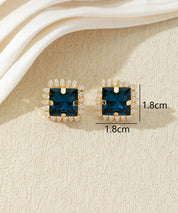 Boucles d’oreilles carrées ornées de verre – 27AHBOL020