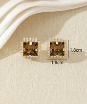 Boucles d’oreilles carrées ornées de verre – 27AHBOL020