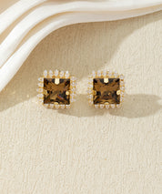 Boucles d’oreilles carrées ornées de verre – 27AHBOL020