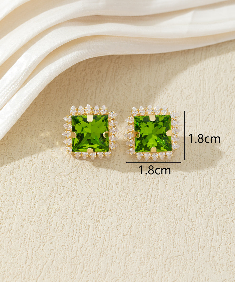 Boucles d’oreilles carrées ornées de verre – 27AHBOL020