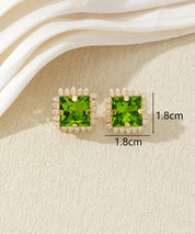 Boucles d’oreilles carrées ornées de verre – 27AHBOL020