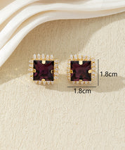 Boucles d’oreilles carrées ornées de verre – 27AHBOL020