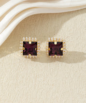 Boucles d’oreilles carrées ornées de verre – 27AHBOL020