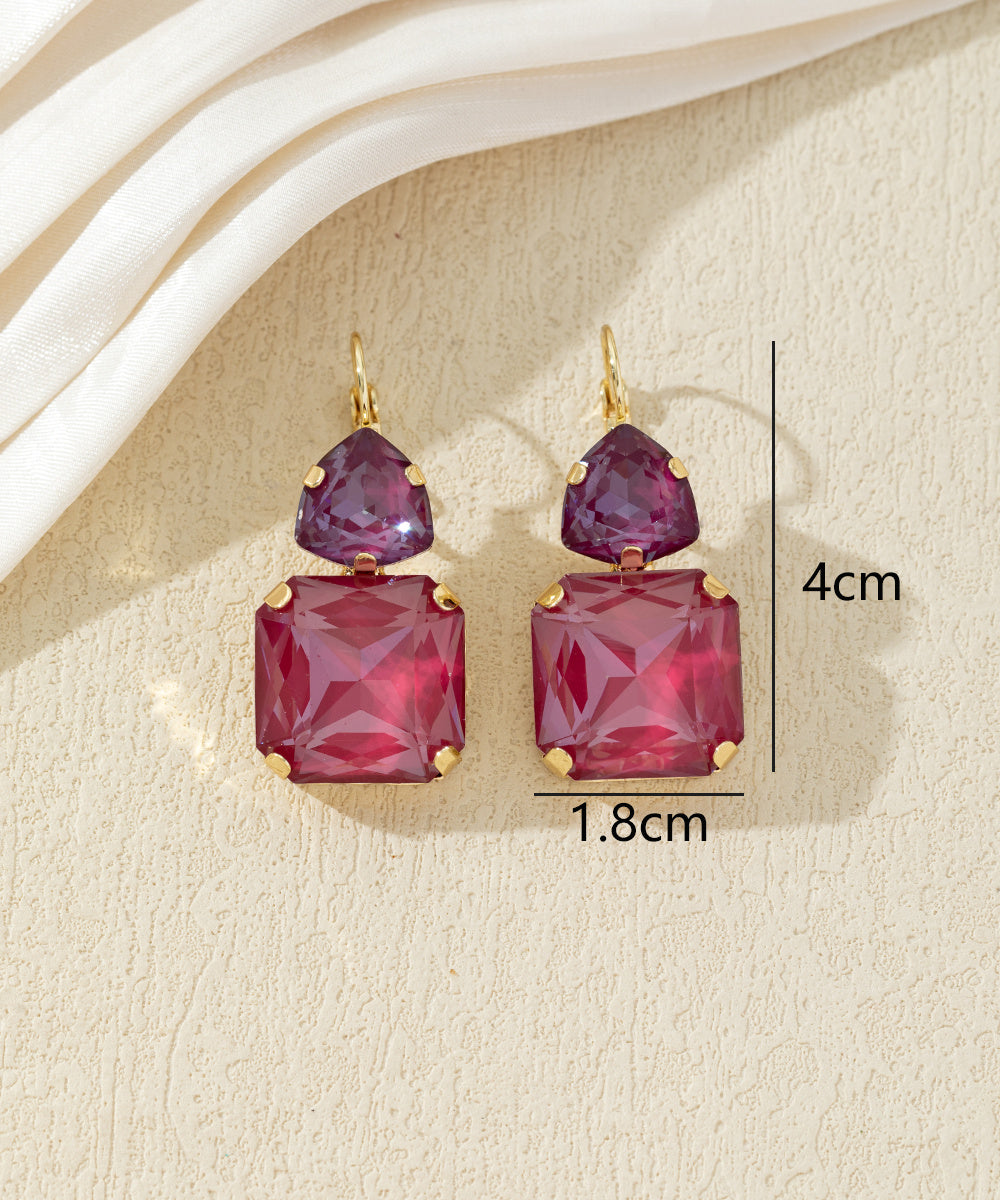 Boucles d’oreilles pendantes à cristaux colorés –27AHBOL021
