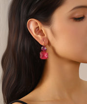 Boucles d’oreilles pendantes à cristaux colorés –27AHBOL021