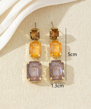 Boucles d’oreilles pendantes en verre facetté – 27AHBOL025