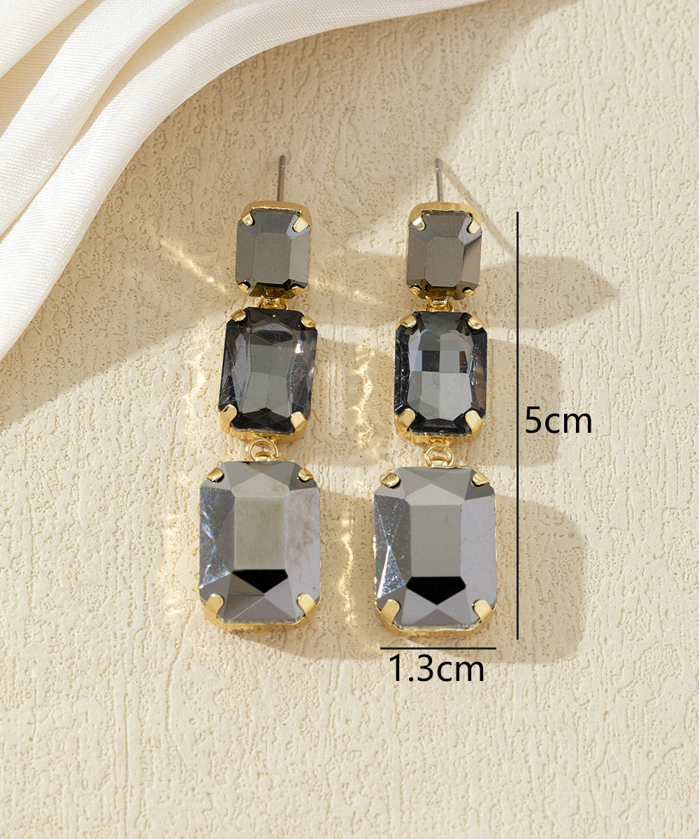 Boucles d’oreilles pendantes en verre facetté – 27AHBOL025