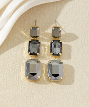 Boucles d’oreilles pendantes en verre facetté – 27AHBOL025