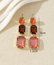 Boucles d’oreilles pendantes en verre facetté – 27AHBOL025