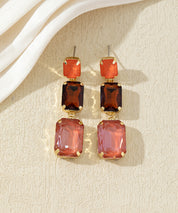 Boucles d’oreilles pendantes en verre facetté – 27AHBOL025
