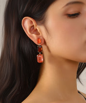 Boucles d’oreilles pendantes en verre facetté – 27AHBOL025