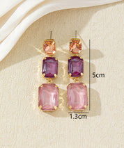 Boucles d’oreilles pendantes en verre facetté – 27AHBOL025