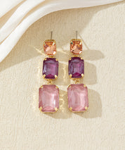 Boucles d’oreilles pendantes en verre facetté – 27AHBOL025