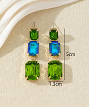 Boucles d’oreilles pendantes en verre facetté – 27AHBOL025