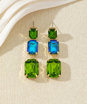 Boucles d’oreilles pendantes en verre facetté – 27AHBOL025