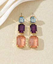 Boucles d’oreilles pendantes en verre facetté – 27AHBOL025
