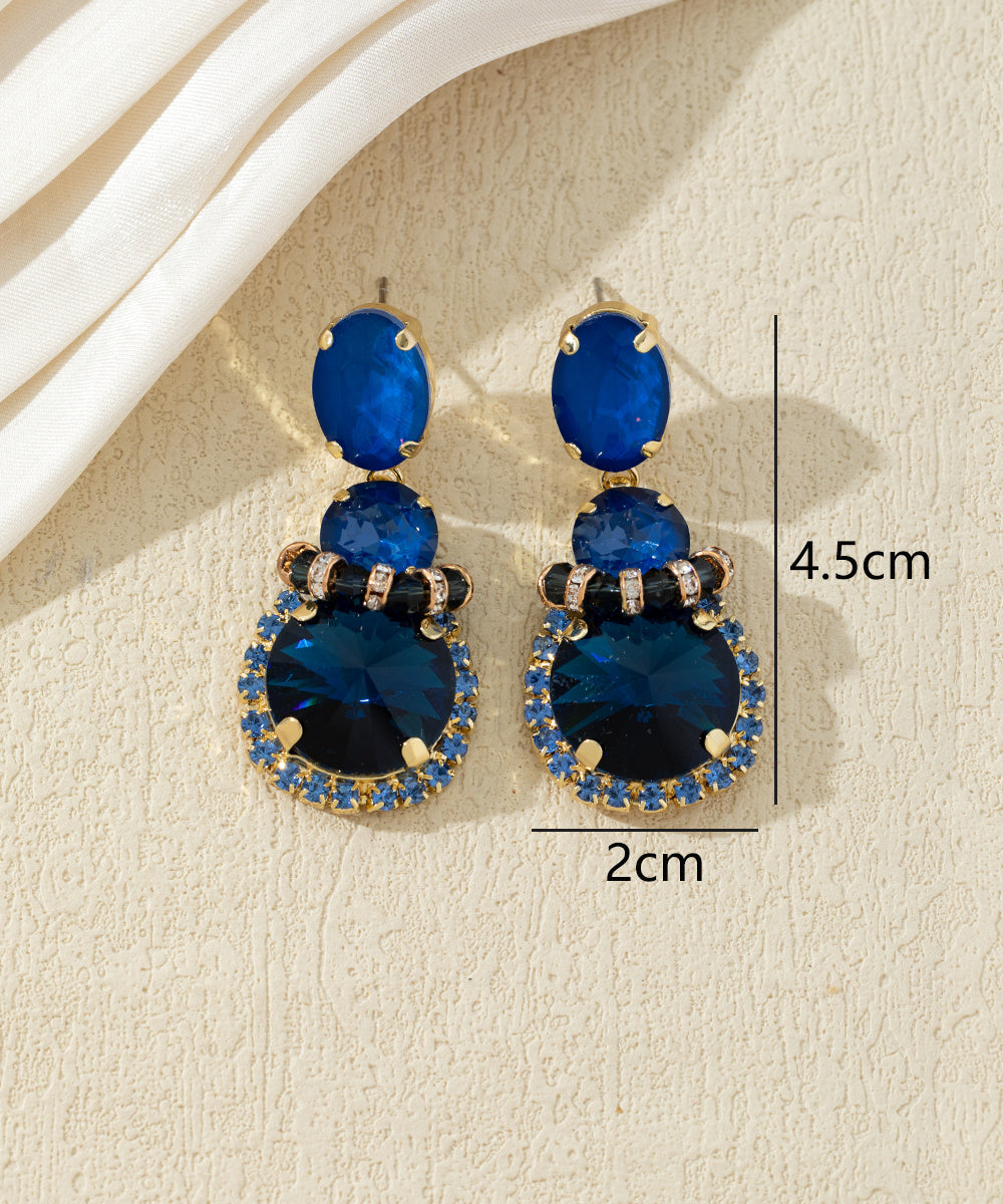 Boucles d’oreilles pendantes en verre facetté – 27AHBOL026