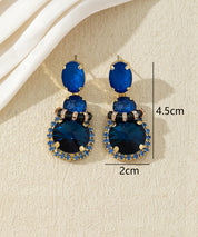Boucles d’oreilles pendantes en verre facetté – 27AHBOL026