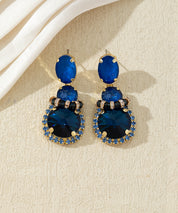 Boucles d’oreilles pendantes en verre facetté – 27AHBOL026
