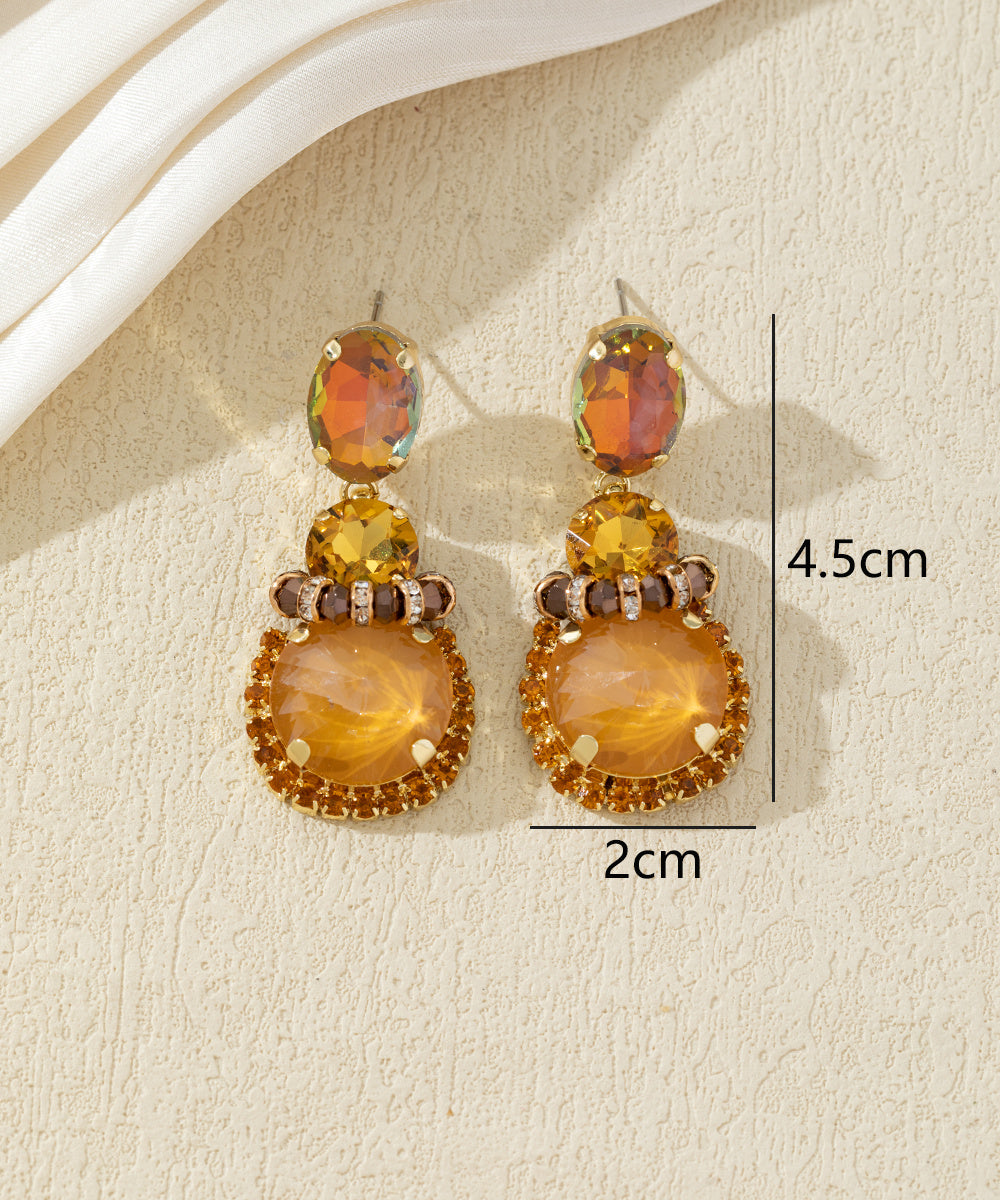 Boucles d’oreilles pendantes en verre facetté – 27AHBOL026