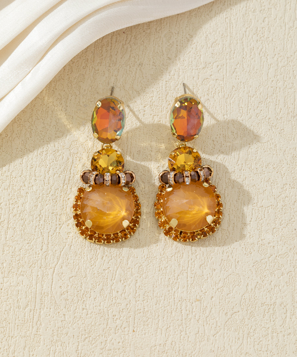 Boucles d’oreilles pendantes en verre facetté – 27AHBOL026