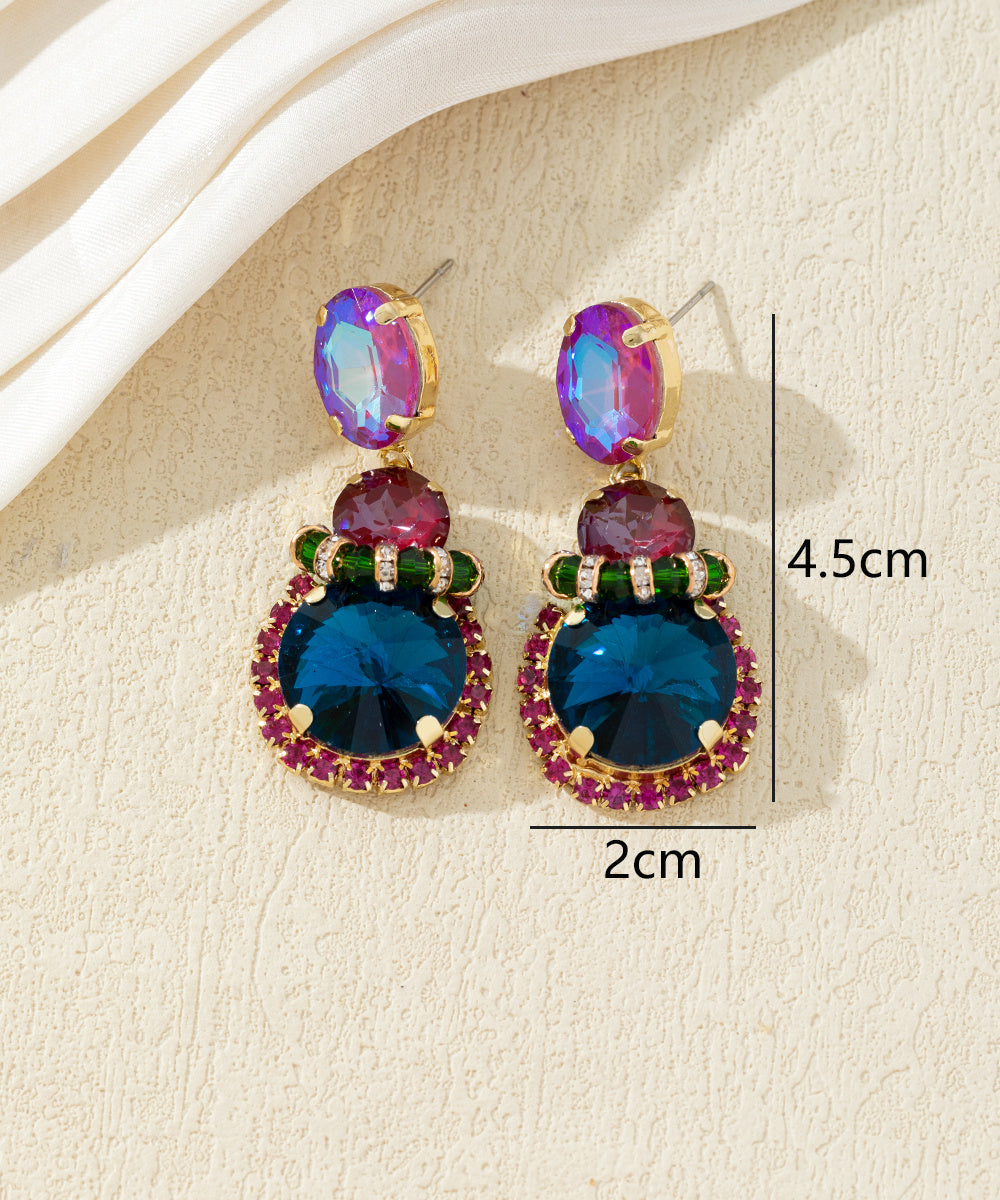 Boucles d’oreilles pendantes en verre facetté – 27AHBOL026