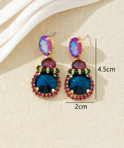 Boucles d’oreilles pendantes en verre facetté – 27AHBOL026