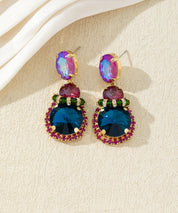 Boucles d’oreilles pendantes en verre facetté – 27AHBOL026