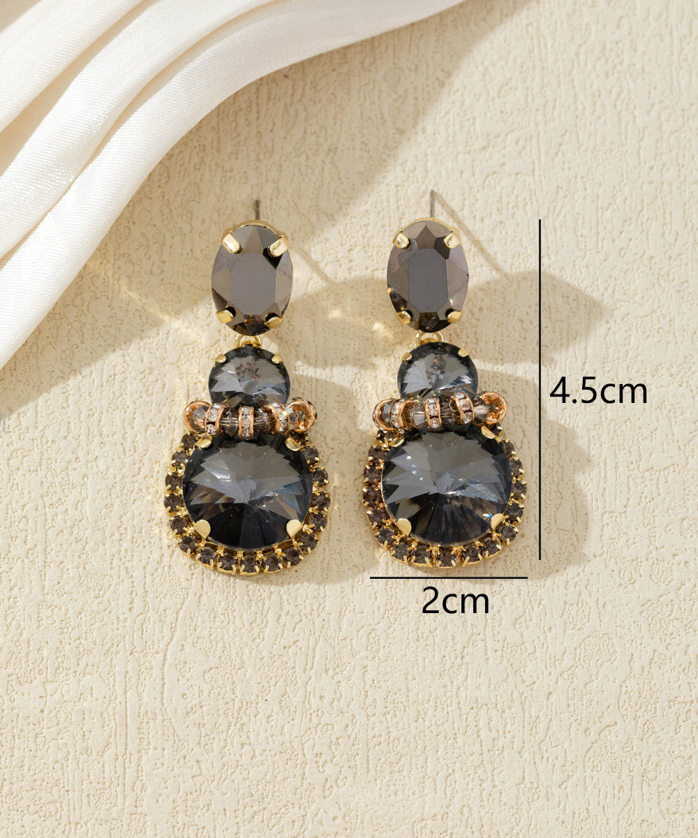 Boucles d’oreilles pendantes en verre facetté – 27AHBOL026