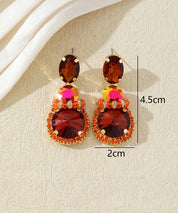 Boucles d’oreilles pendantes en verre facetté – 27AHBOL026