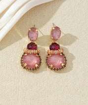 Boucles d’oreilles pendantes en verre facetté – 27AHBOL026