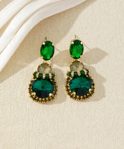 Boucles d’oreilles pendantes en verre facetté – 27AHBOL026