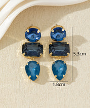 Boucles d’oreilles pendantes en verre facetté – 27AHBOL027