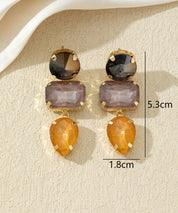 Boucles d’oreilles pendantes en verre facetté – 27AHBOL027