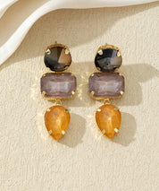 Boucles d’oreilles pendantes en verre facetté – 27AHBOL027