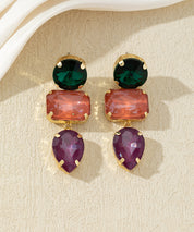 Boucles d’oreilles pendantes en verre facetté – 27AHBOL027