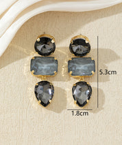 Boucles d’oreilles pendantes en verre facetté – 27AHBOL027
