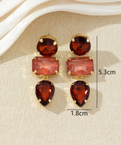 Boucles d’oreilles pendantes en verre facetté – 27AHBOL027