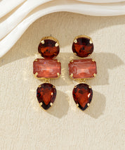 Boucles d’oreilles pendantes en verre facetté – 27AHBOL027