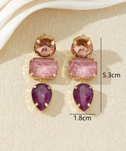 Boucles d’oreilles pendantes en verre facetté – 27AHBOL027