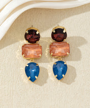 Boucles d’oreilles pendantes en verre facetté – 27AHBOL027