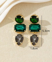 Boucles d’oreilles pendantes en verre facetté – 27AHBOL027