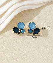 Boucles d’oreilles puces en verre facetté – 27AHBOL028