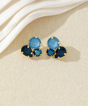 Boucles d’oreilles puces en verre facetté – 27AHBOL028