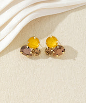 Boucles d’oreilles puces en verre facetté – 27AHBOL028