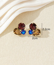 Boucles d’oreilles puces en verre facetté – 27AHBOL028