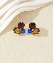 Boucles d’oreilles puces en verre facetté – 27AHBOL028