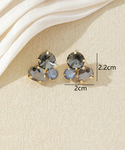 Boucles d’oreilles puces en verre facetté – 27AHBOL028